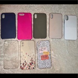 Purple, hot pink, grey, light pink, white, clear, floral, cheetah phone cases.